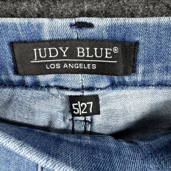Judy Blue Skinny Fit Pull On Jeans Women's 5/27 Blue Light Wash Raw Hem - Picture 3 of 9